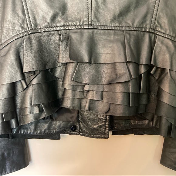 Witchery Women’s Black Leather Jacket/Blazer, AUS 8 (US Size 4) - Picture 6 of 9